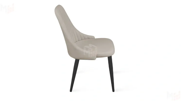 Стул Франк (конус) исп. 2 - ДП2-30 Черный матовый/Микровелюр  Catania Ivory (бежевый)