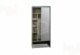 Шкаф-купе с зеркалом Ольга 10 Ясень Шимо Светлый/Венге