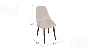 Стул Франк (конус) исп. 2 - ДП2-30 Черный матовый/Микровелюр  Catania Ivory (бежевый)