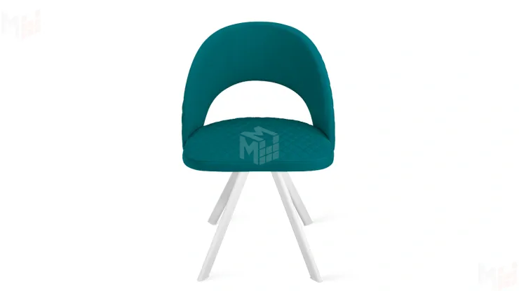 Стул Гэтсби К2 Белый матовый, Велюр Confetti Izumrud