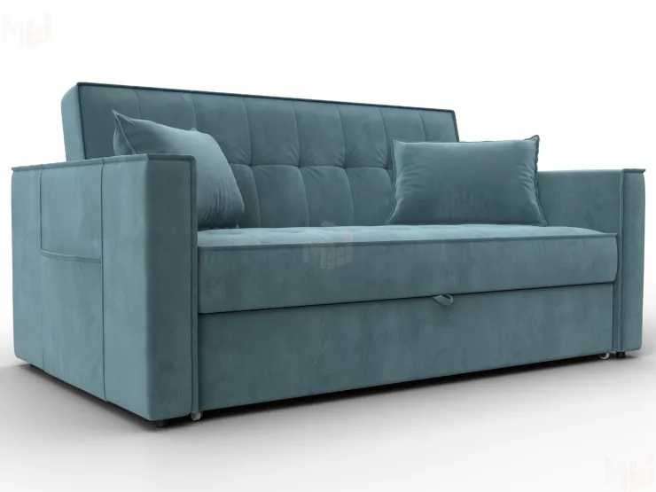Диван прямой Лига-104 (140) ( SEVEN 113 бирюзовый )