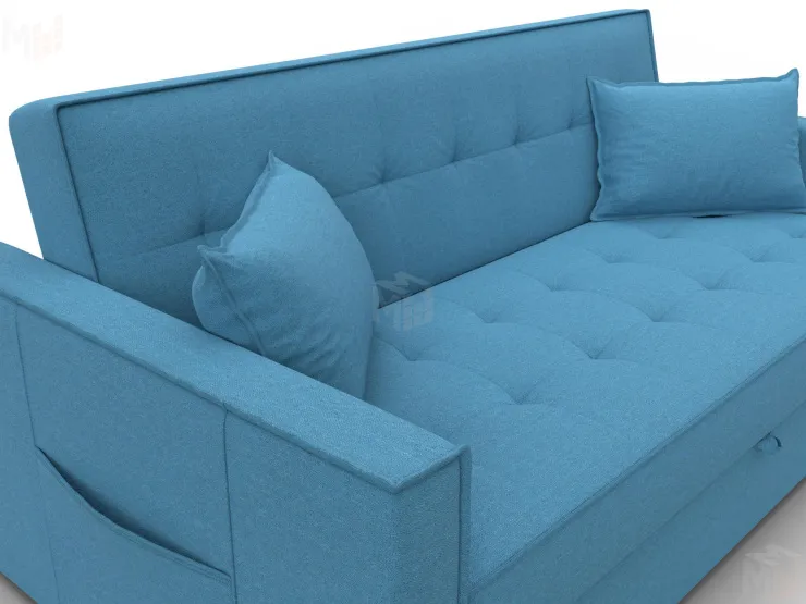 Диван прямой Лига-104 (160) ( Амур 10 голубой )