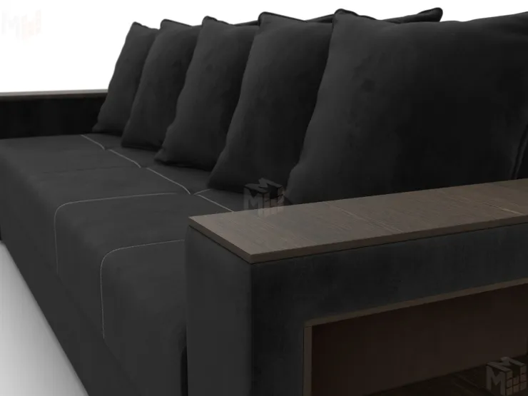 Диван прямой Дубай Лайт ( SEVEN 35 черный )