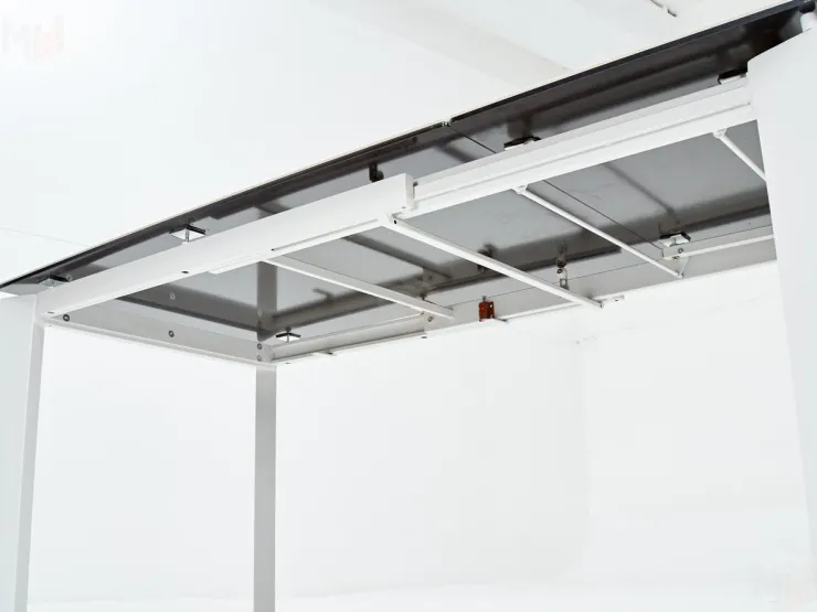 Стол CORNER 120 HIGH GLOSS STATUARIO керамика/белый каркас