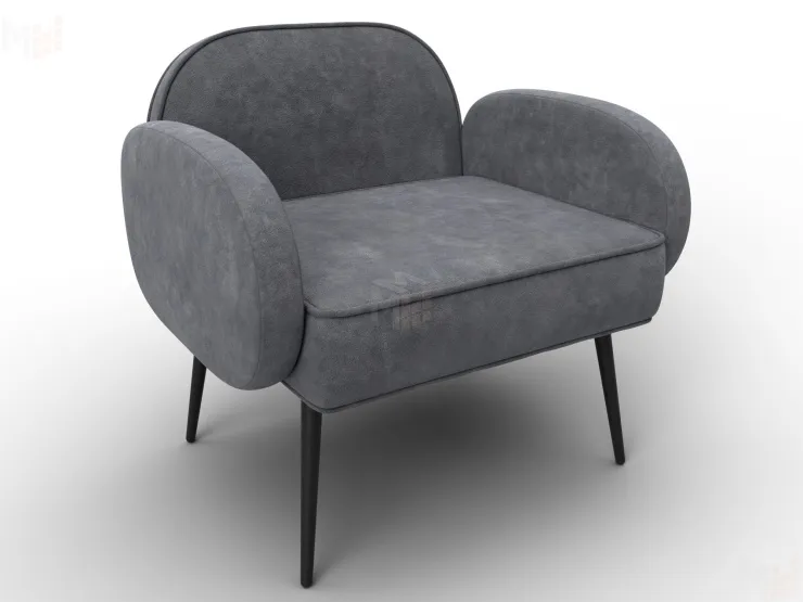 Кресло Лига-086 ( велюр BRUT 16 темно-серый )