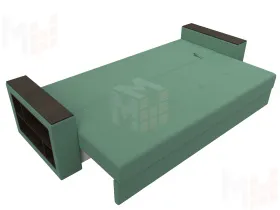 Диван прямой Дубай Лайт полки слева ( Зеленый )