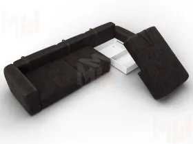 Диван угловой Лига-066 НПБ Лонг угол правый ( BRUT 17 коричневый )