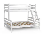 Кровать двухъярусная с наклонной лестницей Адель (белая)