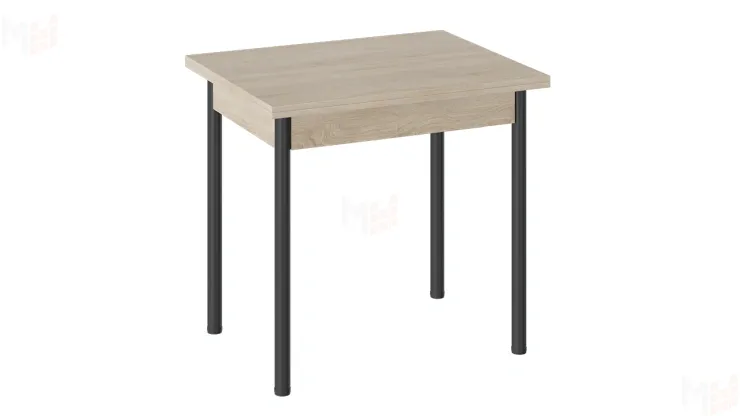 Стол  раздвижной Родос Тип 2 с опорой d40 Черный муар, Дуб Сонома