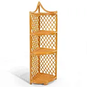 Этажерка угловая из ротанга 09/23