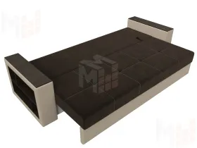 Диван прямой Дубай Лайт полки слева ( Коричневый\Бежевый )