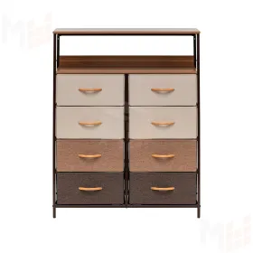 Комод Leset Локи 8 ящ. с полкой (Коричневый/Бежевый, светло-коричневый, темно-коричневый/Красный клён)
