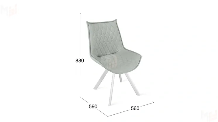 Стул Фэнди К2 Белый матовый, Велюр Confetti Silver