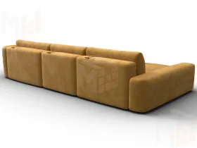 Диван угловой Лига-066 НПБ Лонг угол левый ( BRUT 10 желтый )