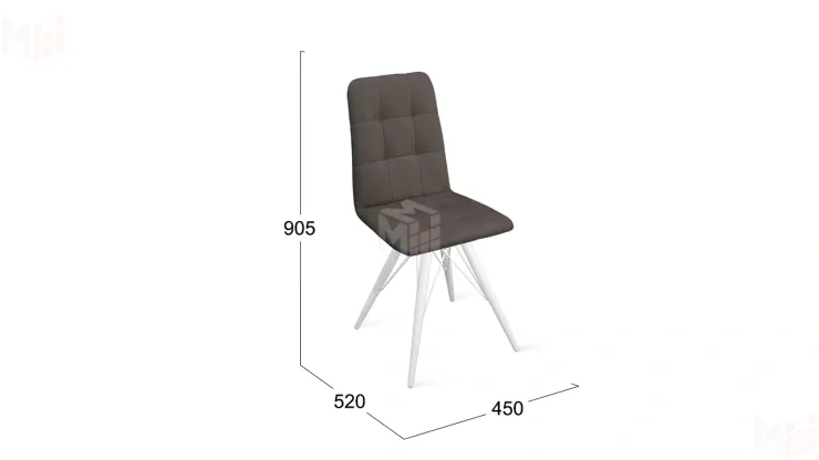 Стул Аспен К3 Белый матовый, Микровелюр Jercy Stone