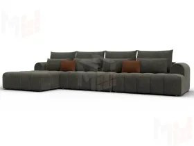 Диван угловой Лига-139 НПБ Лонг угол левый ( LAIM 10 темно-коричневый )