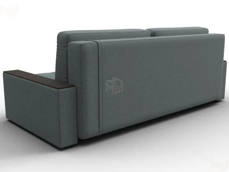 Диван прямой с декором Лига-096 НПБ ( Серый\Черный )