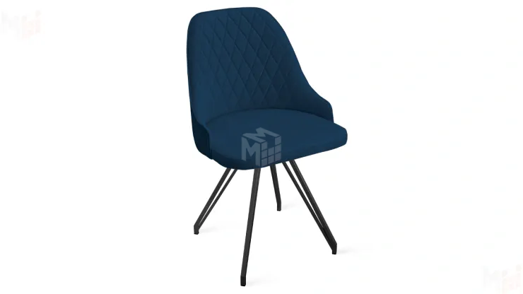 Стул Гранд К4 Черный муар Велюр Confetti Blue