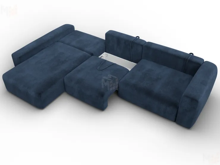 Диван угловой Лига-066 НПБ Лонг угол левый ( TOWER 13 синий )