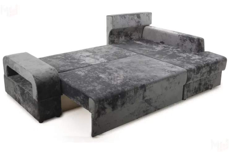 Диван угловой Марго Серый Правый Велюр