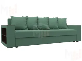 Диван прямой Дубай Лайт полки слева ( Зеленый )