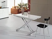 Стол обеденный трансформер B2166 (белый лак/черный лак)