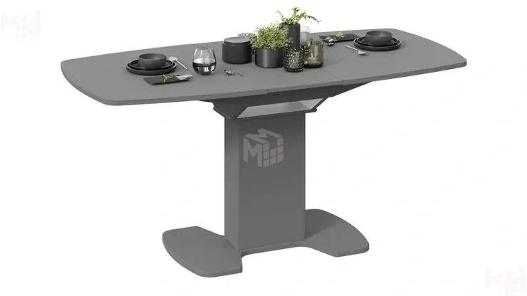 Стол обеденный Портофино - СМ(ТД)-105.02.11(1) Серое, Стекло серое матовое LUX