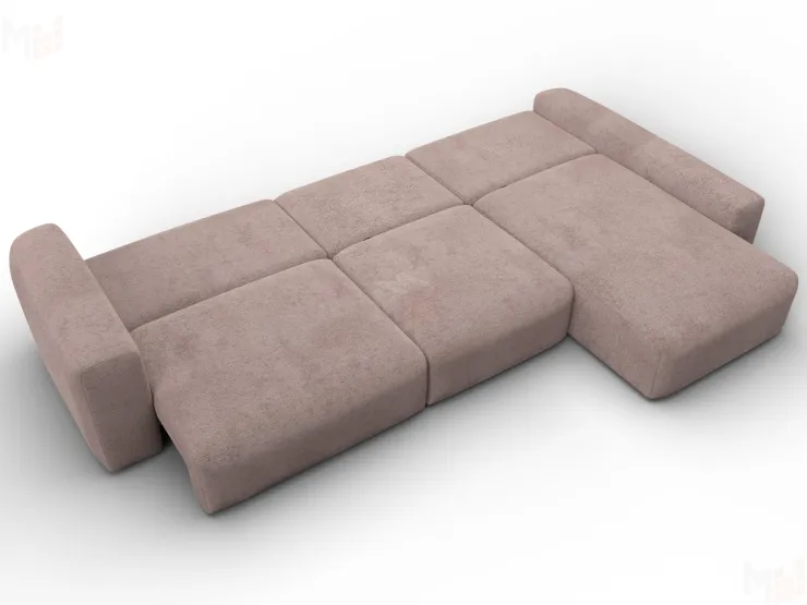 Диван угловой Лига-066 НПБ Лонг угол правый ( TOWER 05 бежевый )