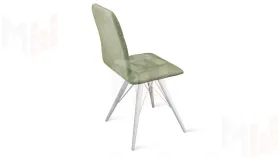 Стул Аспен К3 Белый матовый, Велюр Duna Olive