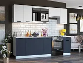 Кухня Техно New 2,6 комп. №3 Белый снег софт/Ультрамарин софт