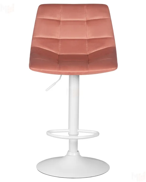 Стул барный DOBRIN TAILOR WHITE (пудрово-розовый велюр (MJ9-32))
