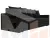 Диван прямой Дубай Лайт полки слева ( Черный )