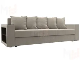 Диван прямой Дубай Лайт полки слева ( Бежевый )