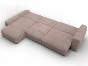 Диван угловой Лига-066 НПБ Лонг угол левый ( TOWER 05 бежевый )