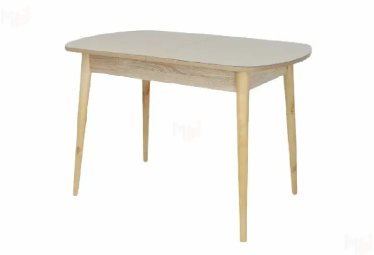 Стол раскладной Хоста с цилиндрическими опорами Бежевый