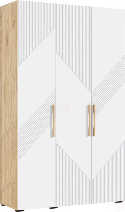 Ирис Шкаф 3-х ств.(1350) (Браш Вайт, Дуб Крафт)