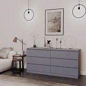 S01088 Варма 6Д комод 160х77х40, серый