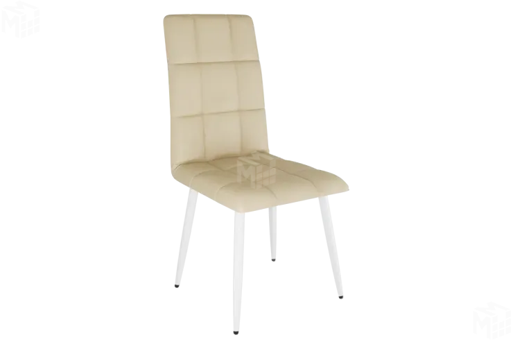 Стул Турин Т1 светло-серый (экокожа)/белый