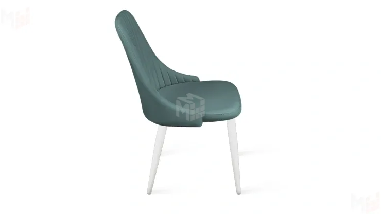 Стул Франк (конус) исп. 2 - ДП2-30 Белый матовый/Микровелюр Madera Aquamarine (аквамарин)