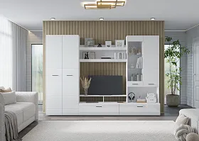 Гостиная Ненси-1 (белый/белый глянец)