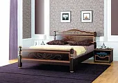 Кровать из массива Карина-5 (90*200) темный орех