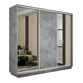 Шкаф-купе Экспресс трио 2 зеркала 2400 (Бетон)