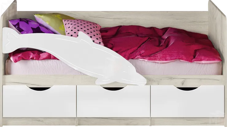 Кровать Дельфин №1 (1,6) шарли белый