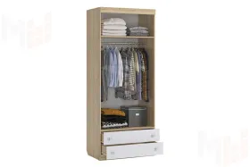Шкаф комбинированный (с ящ. 2-створчатый) Форсаж дуб сонома/белый