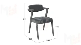 Стул Гонконг 2 - N-242 Графит,  №219 Велюр Jercy graphite