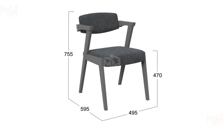 Стул Гонконг 2 - N-242 Графит,  №219 Велюр Jercy graphite