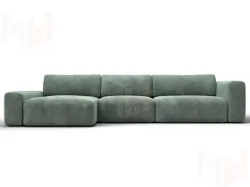 Диван угловой Лига-066 НПБ Лонг угол левый ( BRUT 08 зеленый )