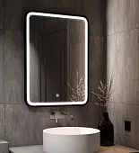 Зеркало с LED подсветкой Enjoy Black 600х800