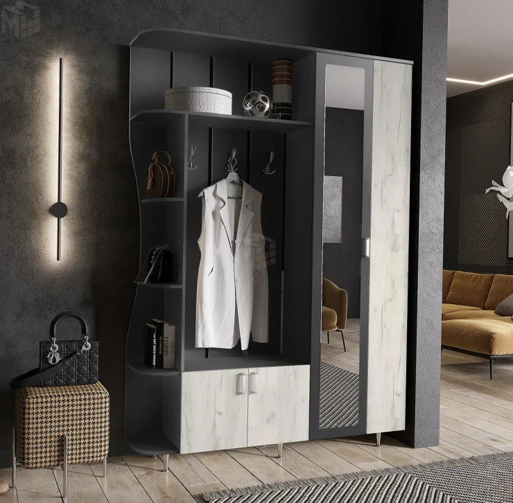 Прихожая Лика-1 графит/крафт белый