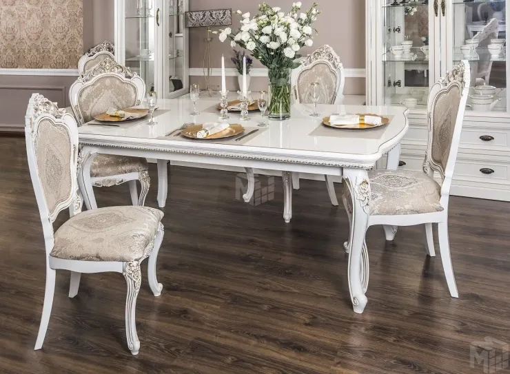 Стол Натали прямоугольный белый глянец